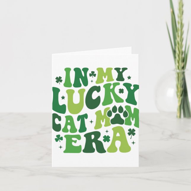 I Min Lucky Cat Mamma Era Groovy Irländska Saint P Kort (Framsida)