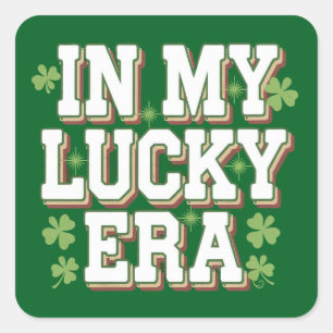 I min Lucky Era Saint patrick's day-familj Fyrkantigt Klistermärke