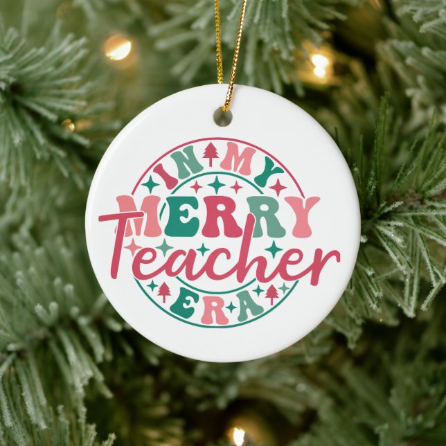 I min Merry Teacher Era-prydnad Julgransprydnad Keramik (Träd)
