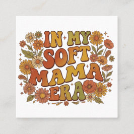 I Min Mjuka Mamma-era Retro Groovy Blomdesign Fyrkantigt Visitkort