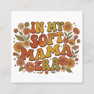 I Min Mjuka Mamma-era Retro Groovy Blomdesign Fyrkantigt Visitkort