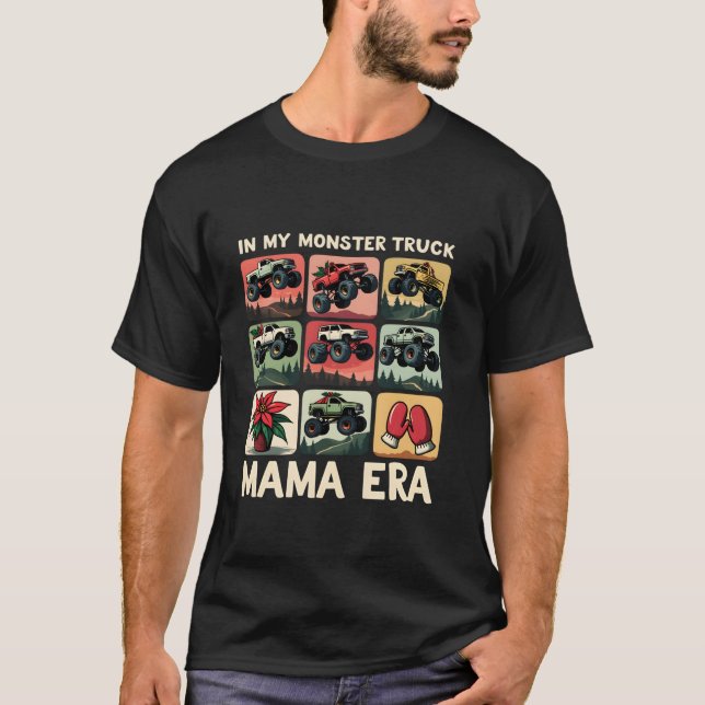 I min monster Lastbil Mamma Era Jultomten Merry Ch T Shirt (Framsida)