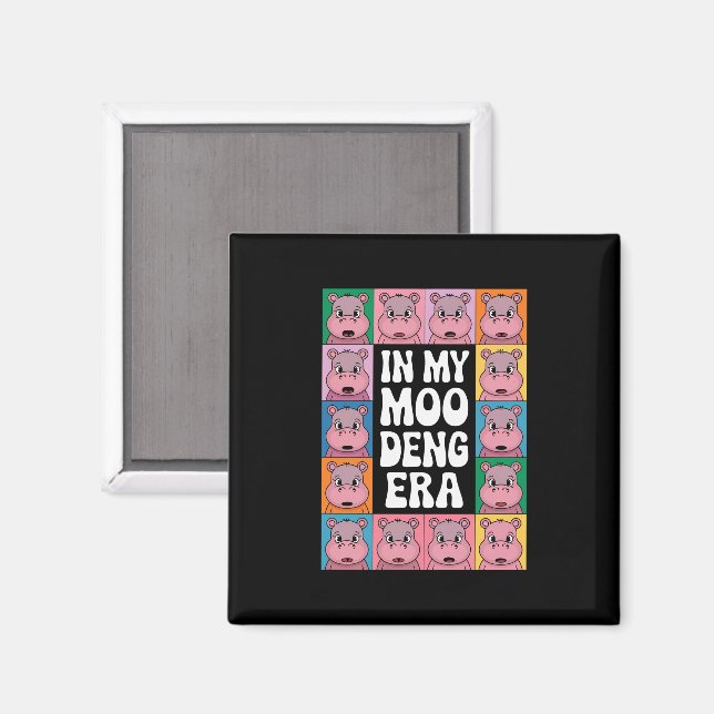 I Min Moo Deng-era Moo Deng Flodhästälskare Magnet (Front/Back)