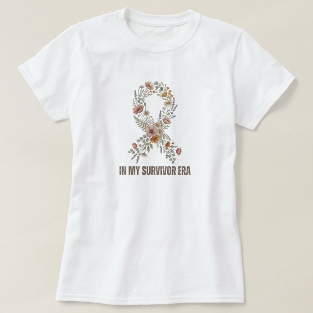 I Min Överlevande Era, Vild Blomma Boho Bröstcance T Shirt (Design framsida)