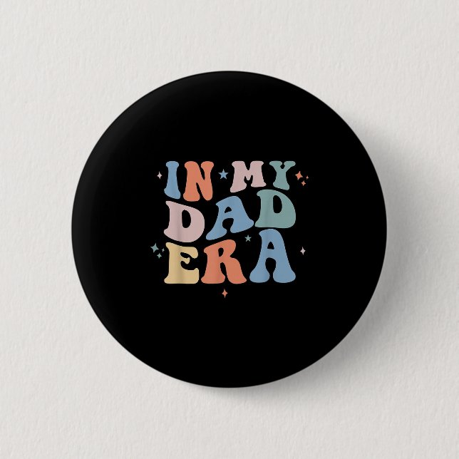 I Min Pappas Era Retro Groovy Fars Dag  Knapp (Framsida)