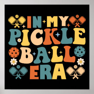 I min Pickleball Era Retro Groovy Poster