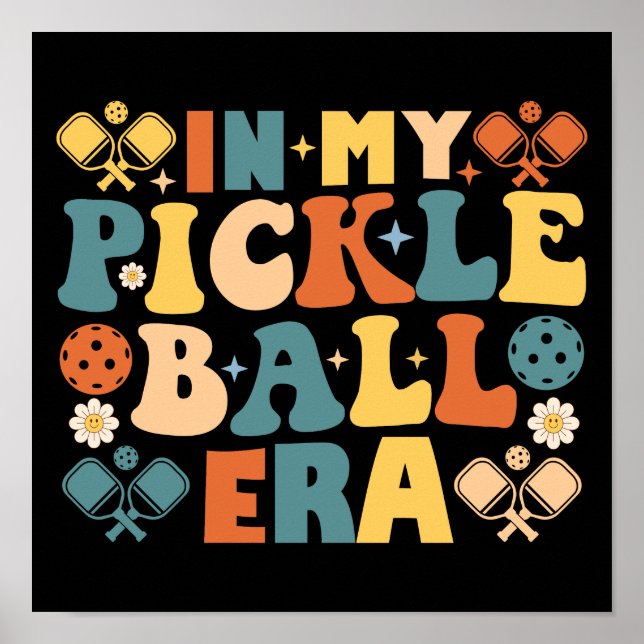 I min Pickleball Era Retro Groovy Poster (Framsidan)