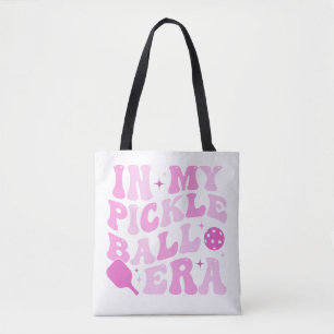 I min Pickleball Era   Rosa Groovy Lettering Tygkasse