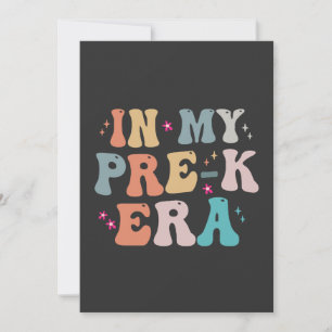 I min Pre k Era-Funny Groovy Back to school Gift Inbjudningar