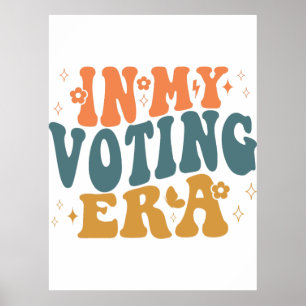I min röstsedel Vågigt Retro Poster