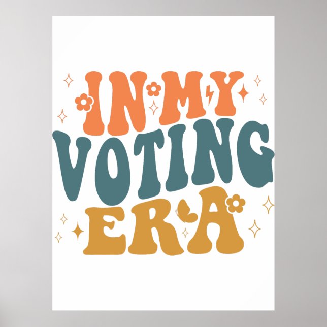 I min röstsedel Vågigt Retro Poster (Framsidan)