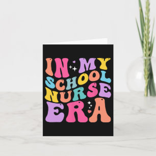 I min School Nurse Era Groovy Back to school Kort