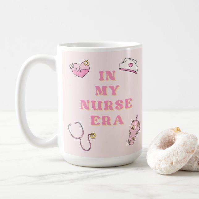 I Min Sjuksköterskeålder Rosa Kaffemugg (Med munk)