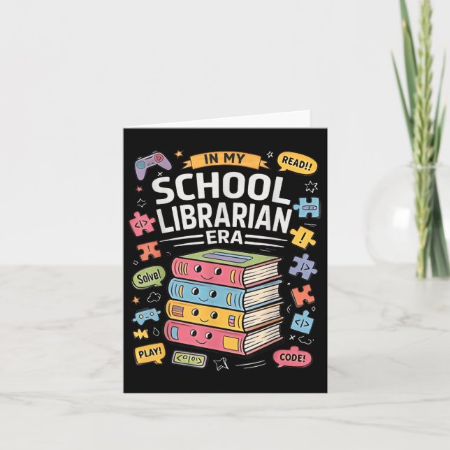 I min skolbibliotekarie Era Funny Back to school B Kort (Framsida)