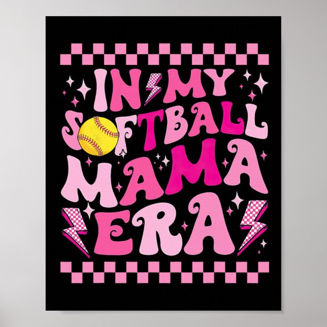 I min Softball Mamma ERA Funny Halloween-familjmat Poster (Framsidan)