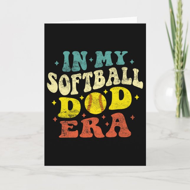 I Min Softbollspappas-era Rolig Softbollspappa Fäd Kort (Framsida)