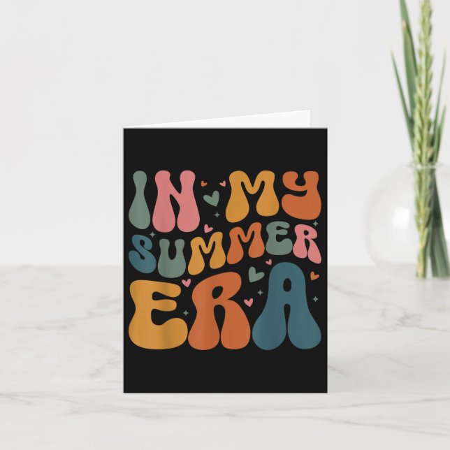 I min sommartid Lycklig förra dagen, skollärare Kort (Framsida)