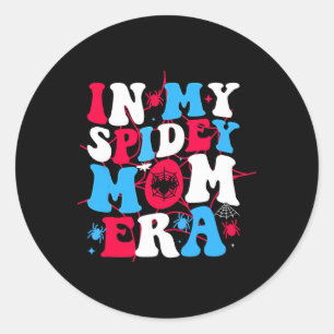 I min Spidey Mamma Era Mors dag Mamma Spider Mamma Runt Klistermärke