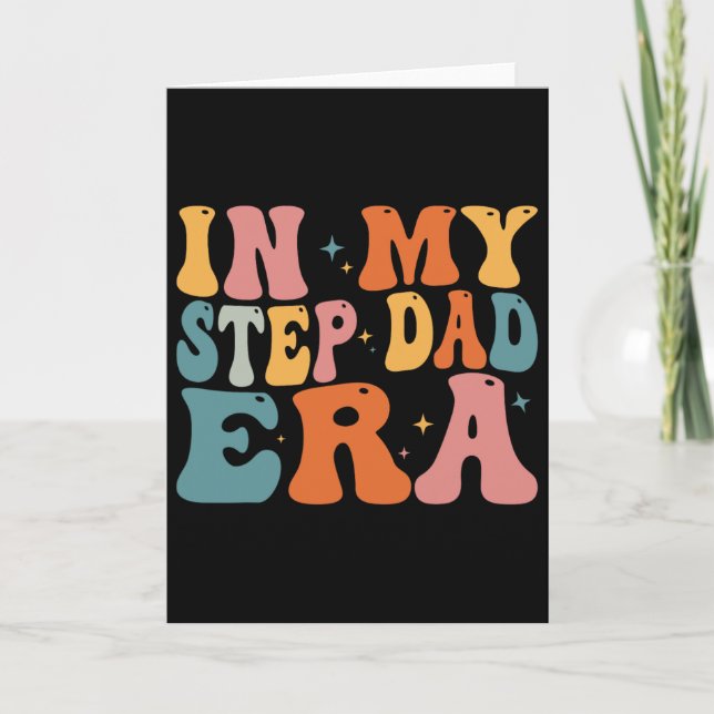 I Min Styvpappa-era Rolig Groovy Pappa Fars Dag  Kort (Framsida)
