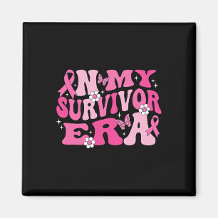 I min Survivor Era Rosa Ribbon Breast Cancer Magnet