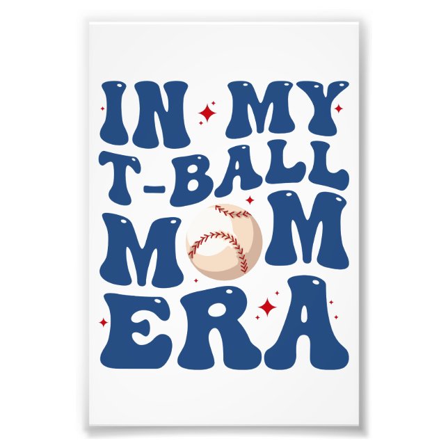 I Min T-Ball Mamma Era Tee-Ball Mamma Mors Dag  Fototryck (Framsidan)