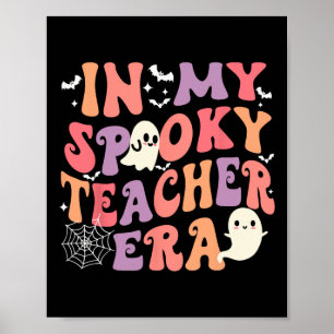 I min talokylärare Era Ghost Halloween Retro Tea Poster
