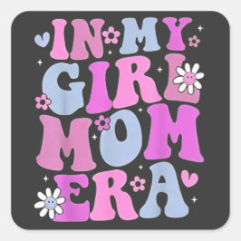 i Min Tjej Mamma Era Retro Groovy Mamma Liv Glad M Fyrkantigt Klistermärke