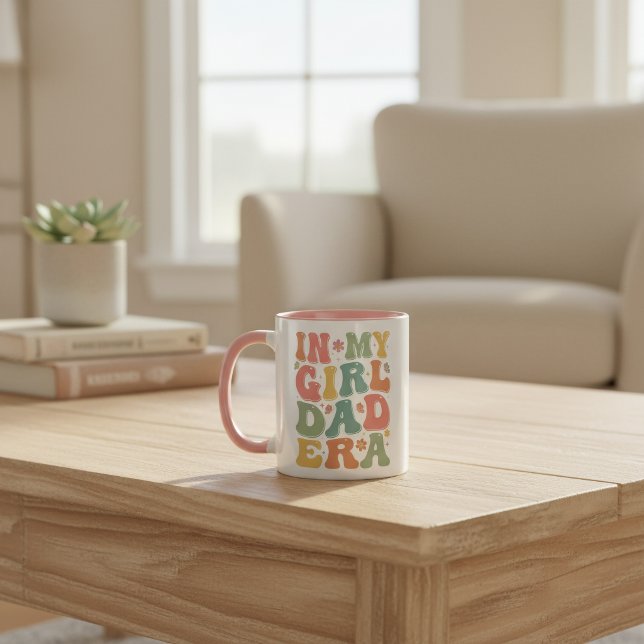 I Min Tjejpapparålder Retro Typografi Två-Tonad Mugg (Skapare uppladdad)