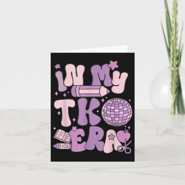 I min Tk Era-lärare Back to school Groovy Funny T Kort (Framsida)