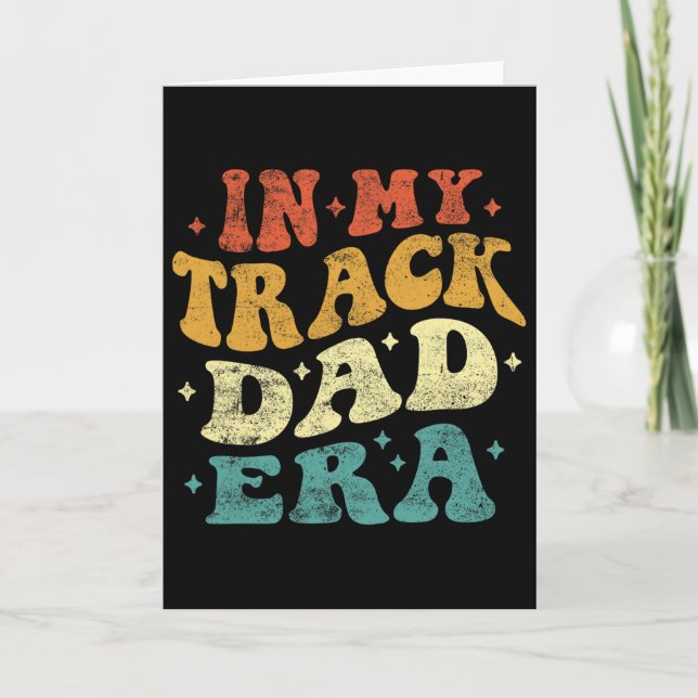 I Min Track Pappa Era Rolig Track Fars Dag Groovy Kort (Framsida)