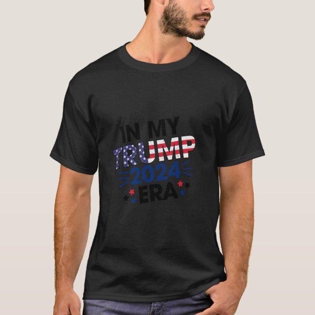 I min trumftid Era 2024, patriot Republican Suppor T Shirt (Framsida)