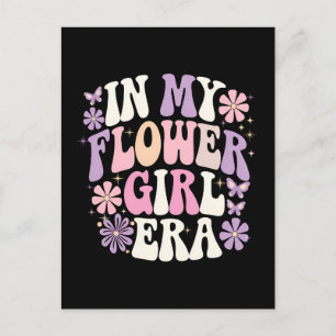 I min unga flickera Retro Groovy Flower Helg Vykort