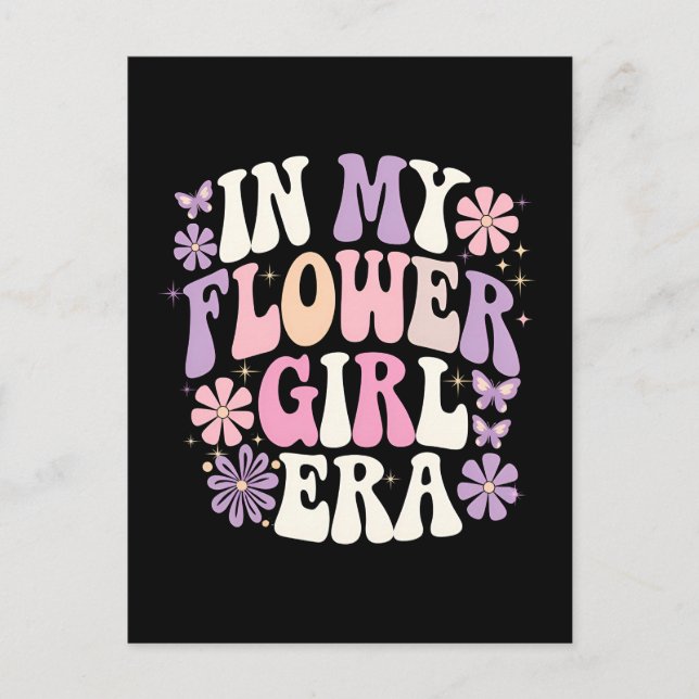 I min unga flickera Retro Groovy Flower Helg Vykort (Framsida)