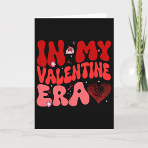 I Min Valentins Era Retro Groovy Alla Hjärtans Dag Kort