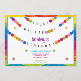 I min Vänskap Bracelet Era-Födelsedagsfest Inbjudningar