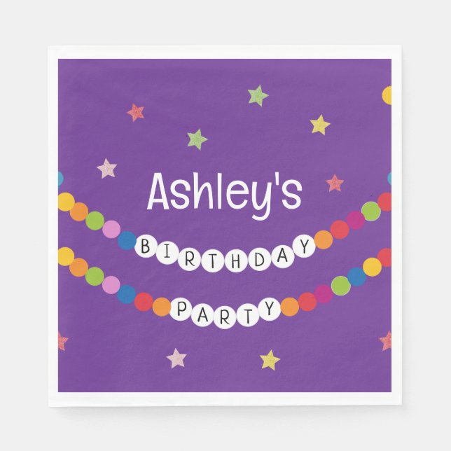 I min Vänskap Bracelet Era-Födelsedagsfest Pappersservett (Framsidan)