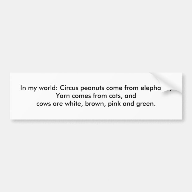 I min värld: Garn kommer från katter… Bildekal (Framsidan)