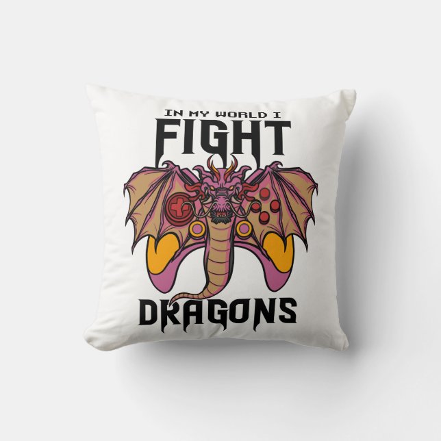 I min värld kämpar jag mot drakar kudde (Framsida)
