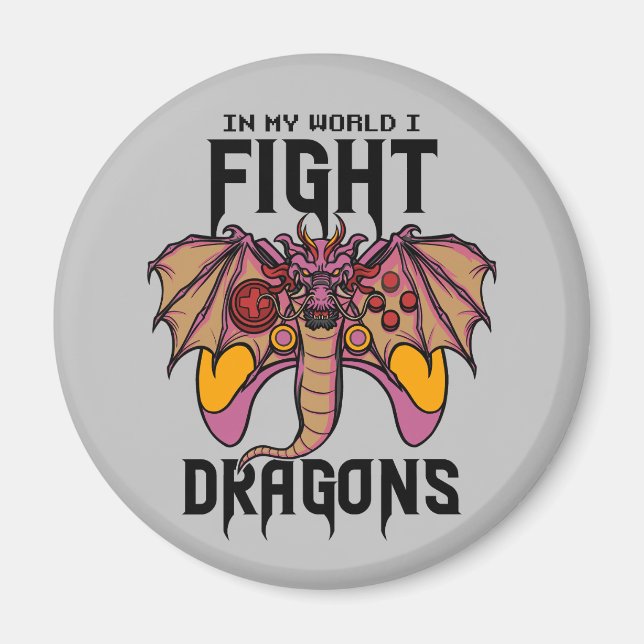 I min värld kämpar jag mot drakar magnet (Framsidan)