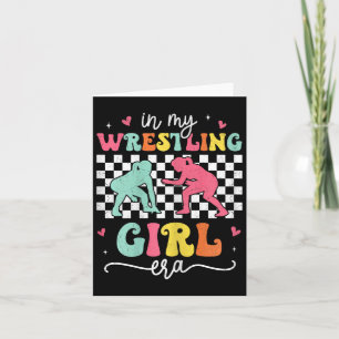 I Min Wrestling Girl Era Groovy Retro Stolt Wrestl Kort