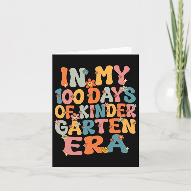 I mina 100 dagar av Kindergarten Era Retro 100 dag Kort (Framsida)