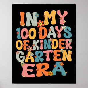 I mina 100 dagar av Kindergarten Era Retro 100 dag Poster