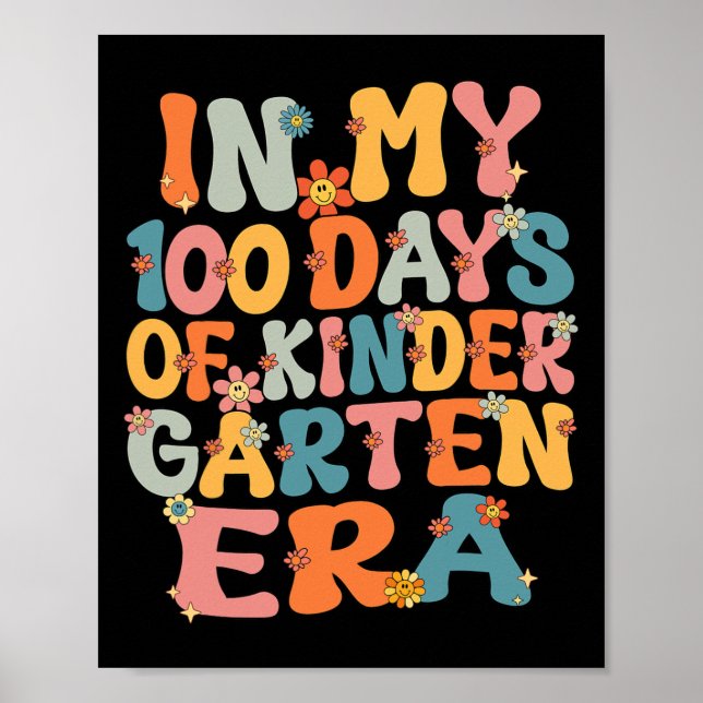 I mina 100 dagar av Kindergarten Era Retro 100 dag Poster (Framsidan)