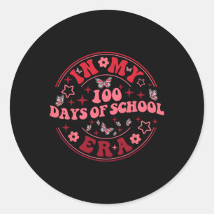 I mina 100 dagar av skoltid Retro 100 dagar av sex Runt Klistermärke