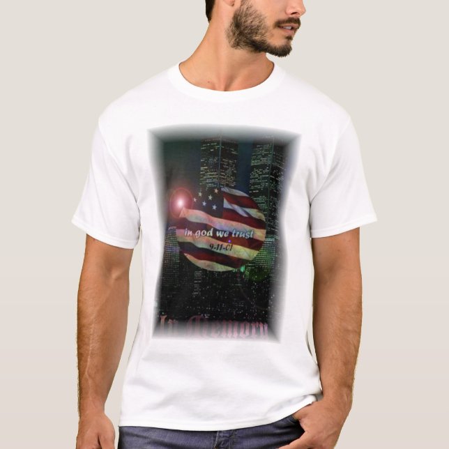 i minne av 9-11-01 New York Tee Shirt (Framsida)