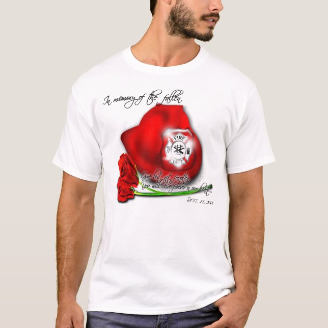 I minne av den stupade 9/11 skjortan tee (Framsida)