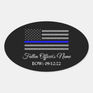 I MINNE AV FALLEN OFFICER OVAL BUMPER STICKER OVALT KLISTERMÄRKE