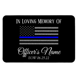 I MINNE AV FALLEN OFFICER THIN BLUE LINE MAGNET