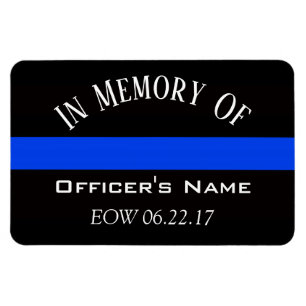 I MINNE AV FALLEN OFFICER THIN BLUE LINE MAGNET