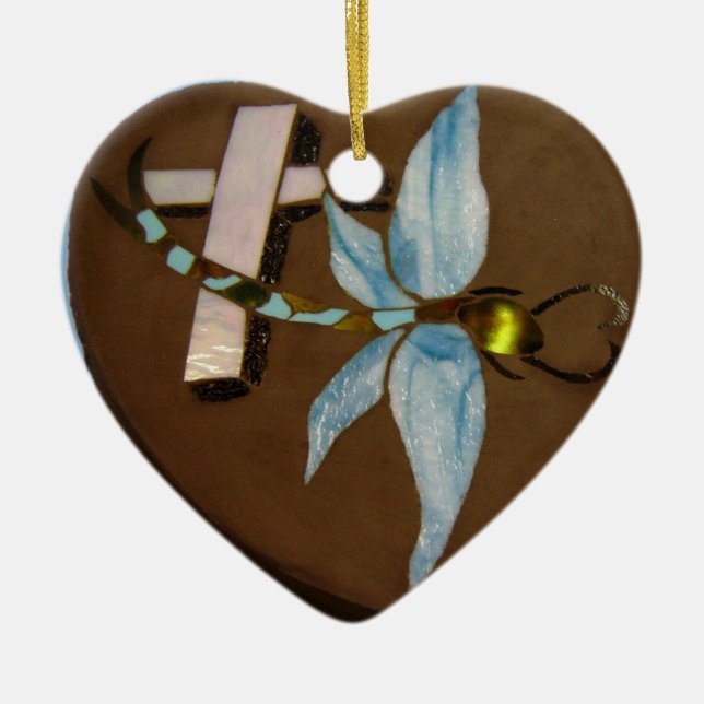 I minne av i målat glass julgransprydnad keramik (Framsidan)